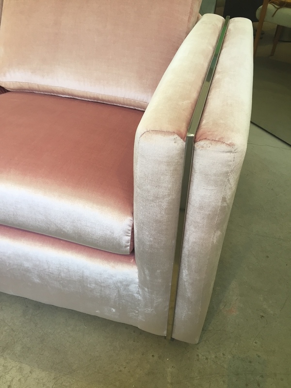 Milo Baughman Chrome & Velvet Sofa Milo Baughman Chrome & Velvet Sofa