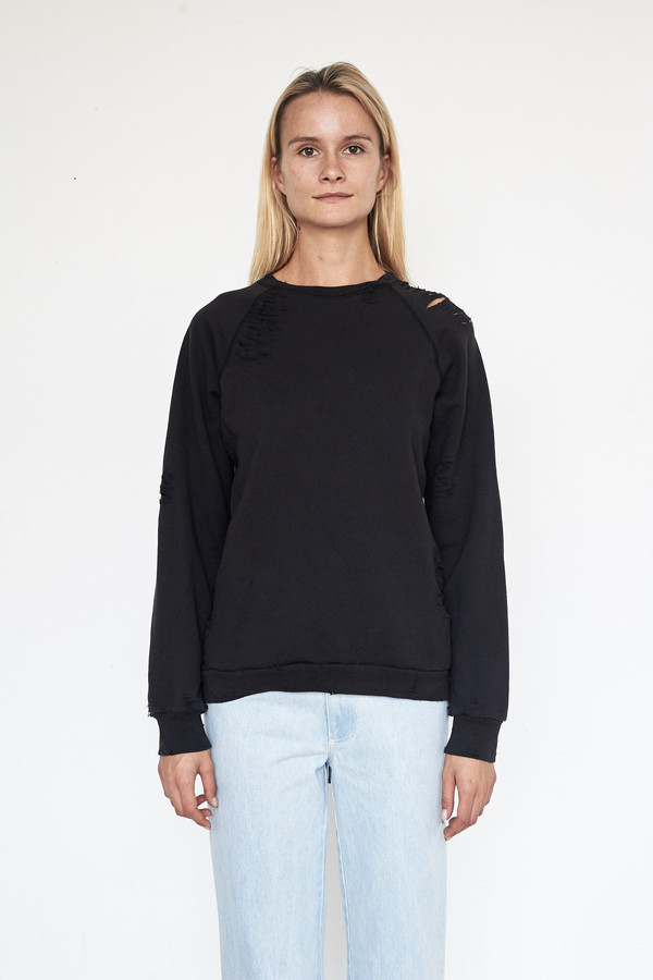 Lyz Olko Cotton L/S Crewneck - Black Stripe Lyz Olko Cotton L/S Crewneck - Black Stripe