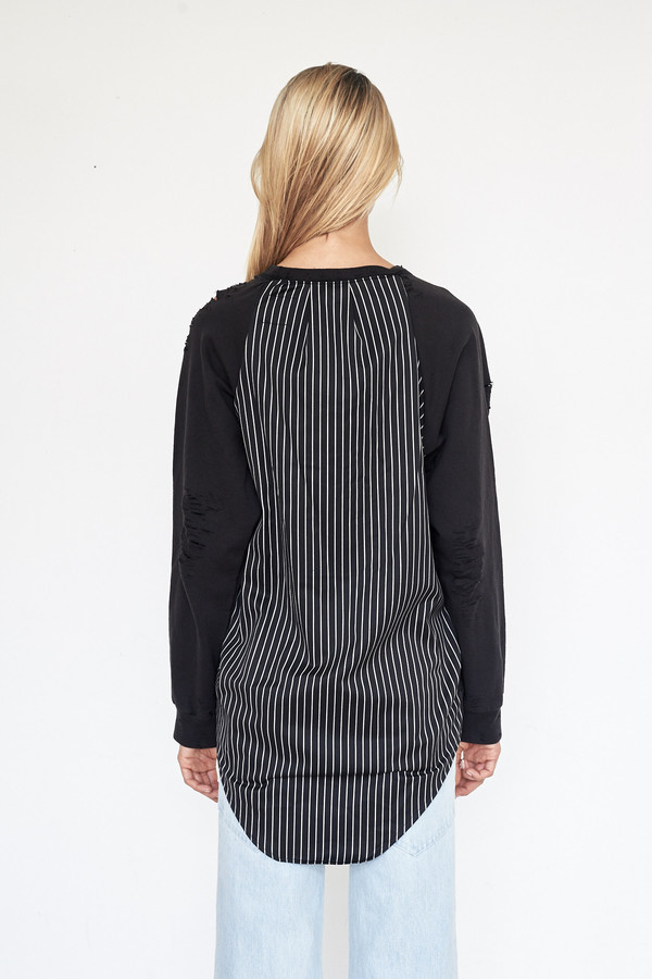 Lyz Olko Cotton L/S Crewneck - White Stripe Lyz Olko Cotton L/S Crewneck - White Stripe