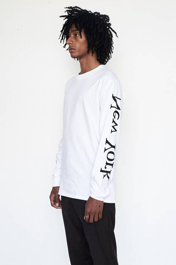 Unisex Assembly New York Cotton L/S New York Logo T-Shirt - White Unisex Assembly New York Cotton L/S New York Logo T-Shirt - White