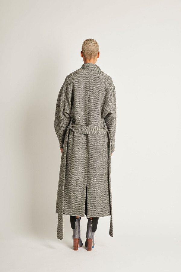 H. Fredriksson Iris Longcoat in Fishbone H. Fredriksson Iris Longcoat in Fishbone