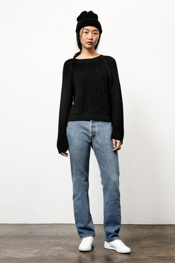 Osei-Duro Boucle Pullover Sweater in Black Osei-Duro Boucle Pullover Sweater in Black