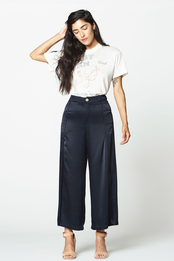 LACAUSA Satin Flora Pants- Velvet LACAUSA Satin Flora Pants- Velvet
