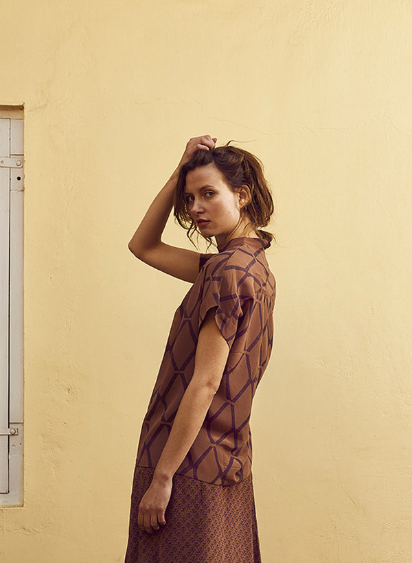 Seek Collective Stephanie Top Siena Diamond Print Seek Collective Stephanie Top Siena Diamond Print