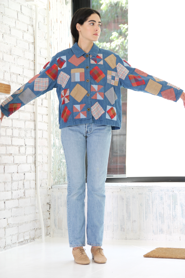DUO NYC Vintage Denim Patchwork Jacket DUO NYC Vintage Denim Patchwork Jacket