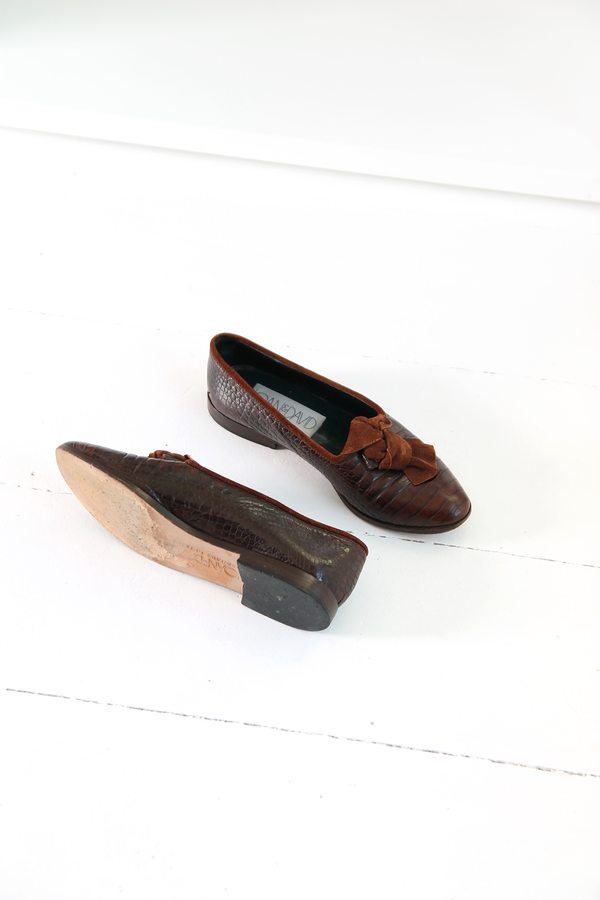 DUO NYC Vintage Reptile Embossed Flats DUO NYC Vintage Reptile Embossed Flats
