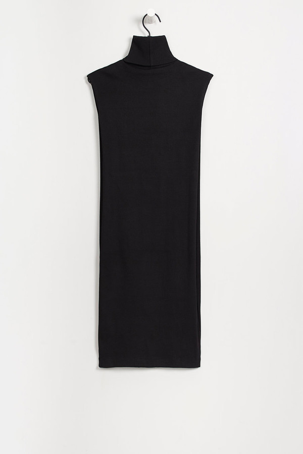 Kowtow Building Block Rib Roll Neck Dress in Black Kowtow Building Block Rib Roll Neck Dress in Black