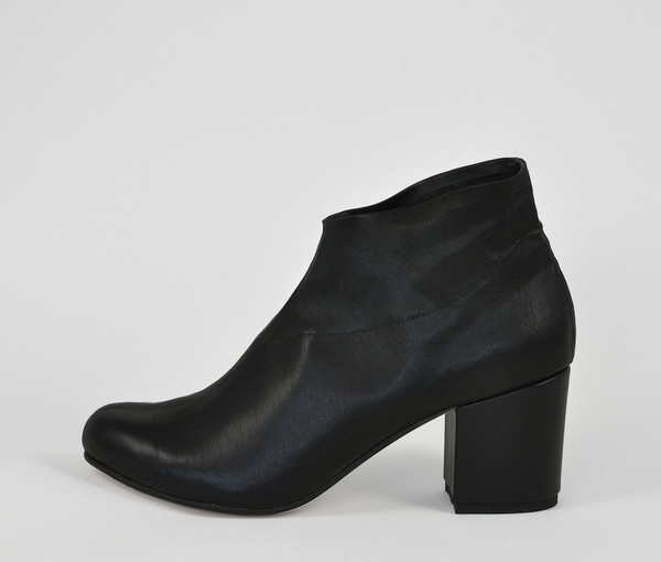sano stretch bootie - black leather sano stretch bootie - black leather