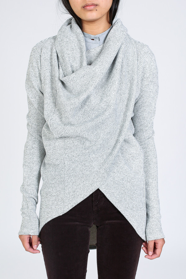 Ursa Minor Tabard cardigan in oatmeal stripe Ursa Minor Tabard cardigan in oatmeal stripe