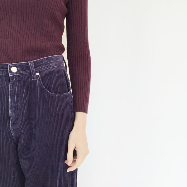 Johan Vintage Eggplant Corduroy Pant Johan Vintage Eggplant Corduroy Pant