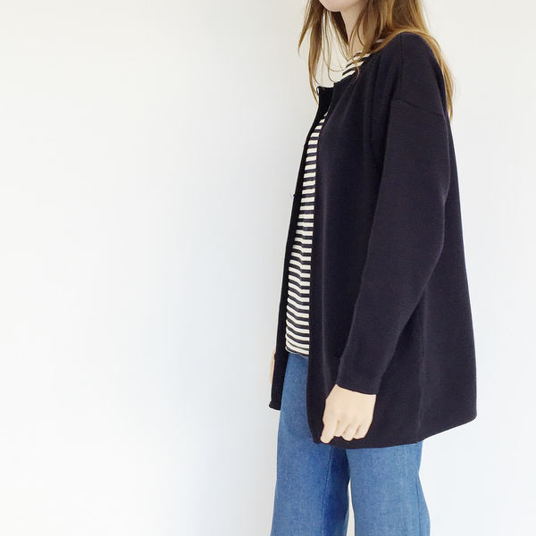Johan Vintage Navy Wool Cardigan Johan Vintage Navy Wool Cardigan