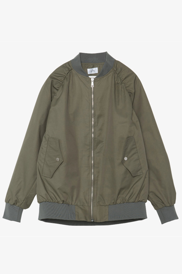 AMONG SEOUL Oversized Bomber Jacket- Khaki AMONG SEOUL Oversized Bomber Jacket- Khaki