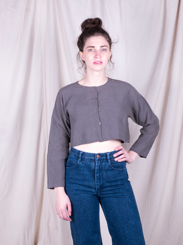 DUO NYC Vintage Linen Cropped Buttondown DUO NYC Vintage Linen Cropped Buttondown