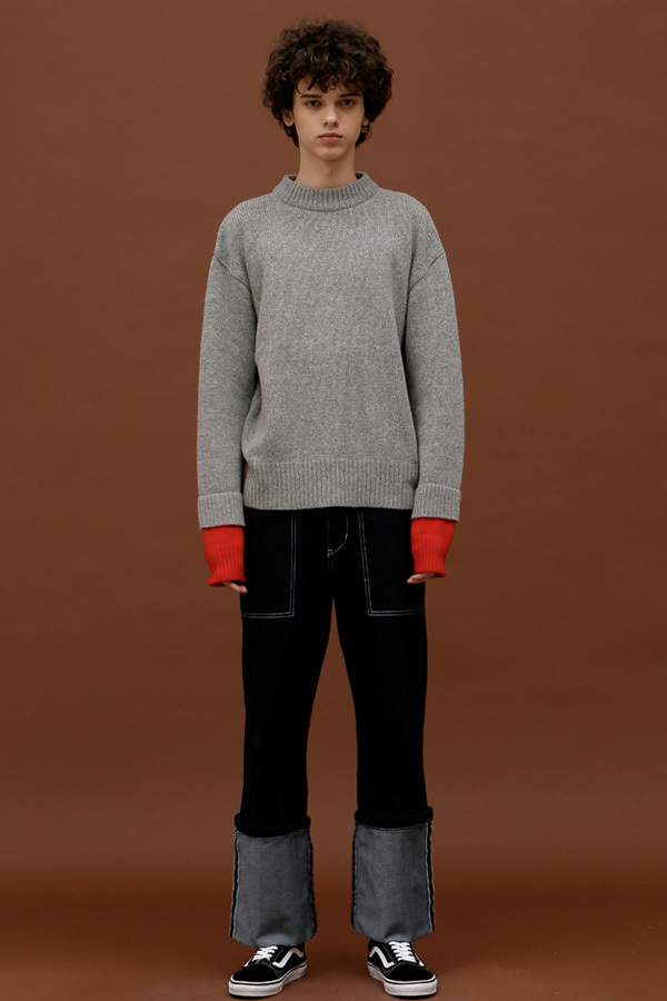 ROCKET LUNCH Double Sleeve Knit- Grey ROCKET LUNCH Double Sleeve Knit- Grey