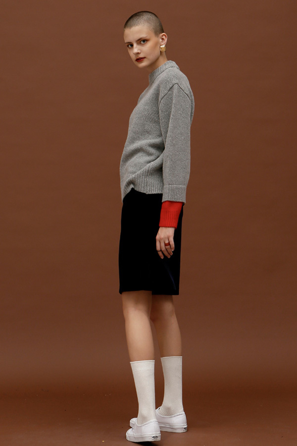 ROCKET LUNCH Double Sleeve Knit- Grey ROCKET LUNCH Double Sleeve Knit- Grey
