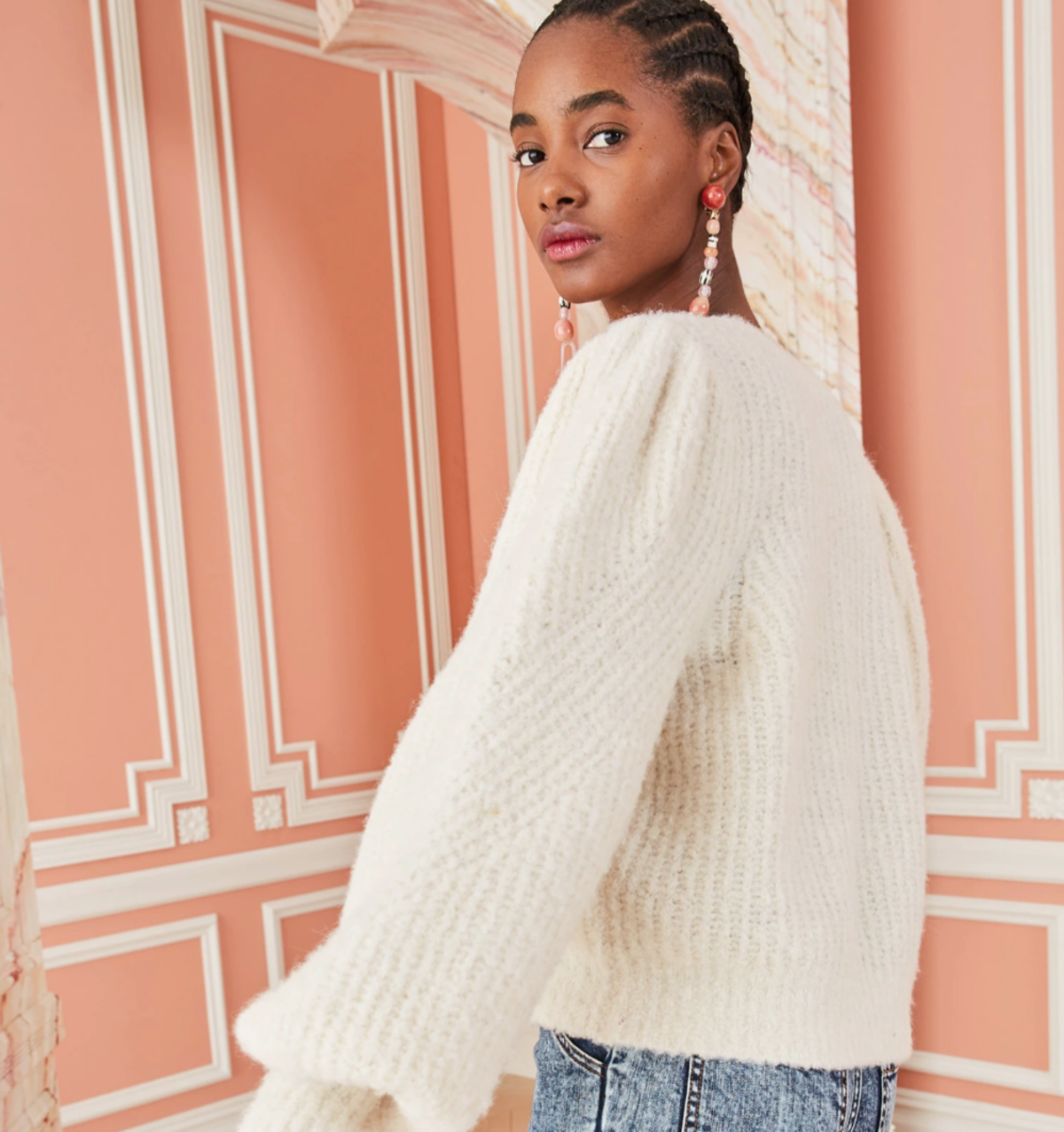ulla johnson polline cardigan - cream 