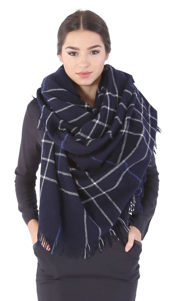 Rag & Bone Windowpane Check Scarf in Salute Rag & Bone Windowpane Check Scarf in Salute
