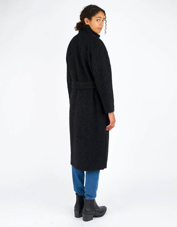 Ganni Fenn Long Wrap Coat Black Ganni Fenn Long Wrap Coat Black