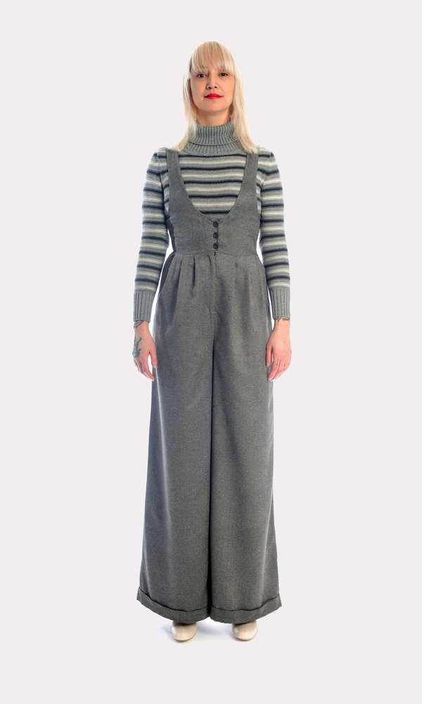 Kurt Lyle Olivia Suspender Pants in Charcoal Ultrasuede Kurt Lyle Olivia Suspender Pants in Charcoal Ultrasuede