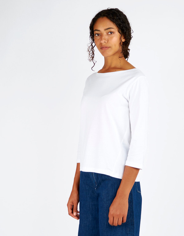 Kowtow Building Block Boat Neck Top White Kowtow Building Block Boat Neck Top White