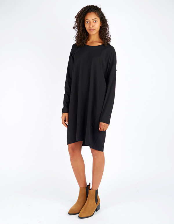 Kowtow Building Block Relaxed Tee Dress Black Kowtow Building Block Relaxed Tee Dress Black