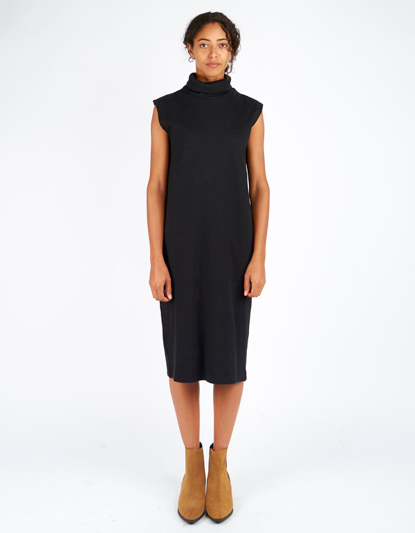 Kowtow Building Block Rib Roll Neck Dress Black Kowtow Building Block Rib Roll Neck Dress Black