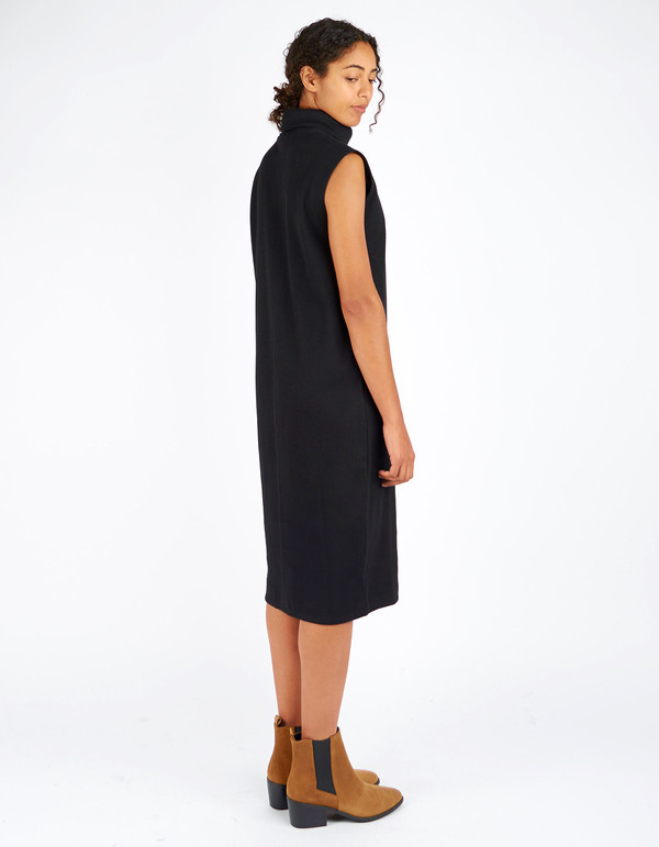 Kowtow Building Block Rib Roll Neck Dress Black Kowtow Building Block Rib Roll Neck Dress Black