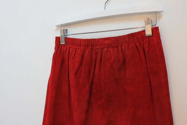 Hey Jude Vintage Crimson Suede Skirt Hey Jude Vintage Crimson Suede Skirt