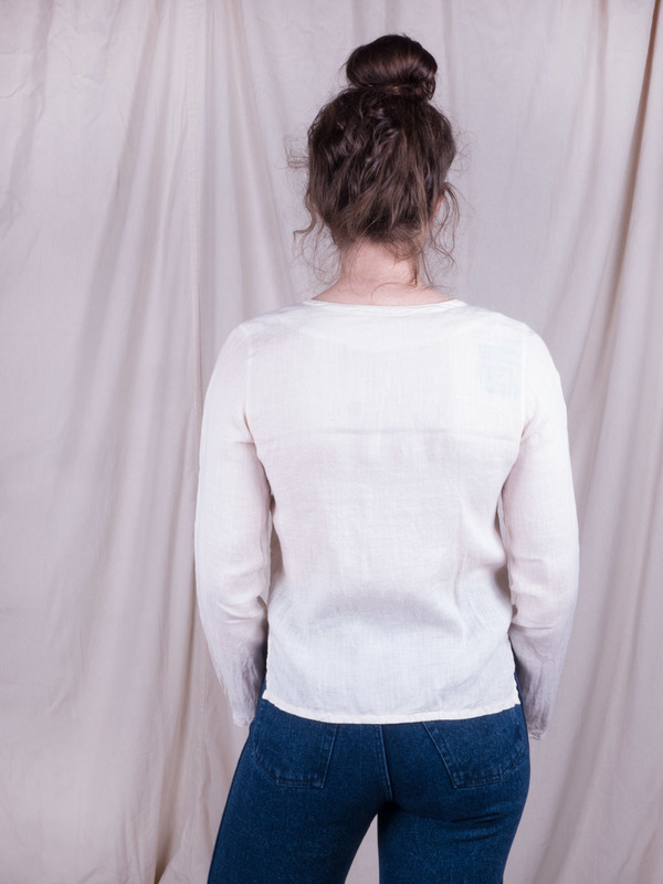 Woods Vintage Linen Buttondown Top Woods Vintage Linen Buttondown Top