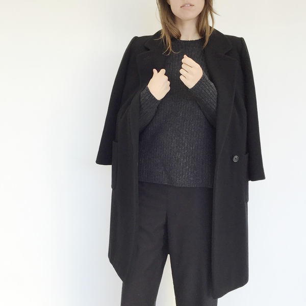 Johan Vintage Black Wool Everyday Coat Johan Vintage Black Wool Everyday Coat