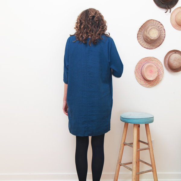 Me & Arrow Dolman 3/4 Sleeve Dress Deep Ocean Me & Arrow Dolman 3/4 Sleeve Dress Deep Ocean