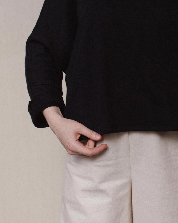 Open Air Museum Wide Mock Neck - Black Open Air Museum Wide Mock Neck - Black
