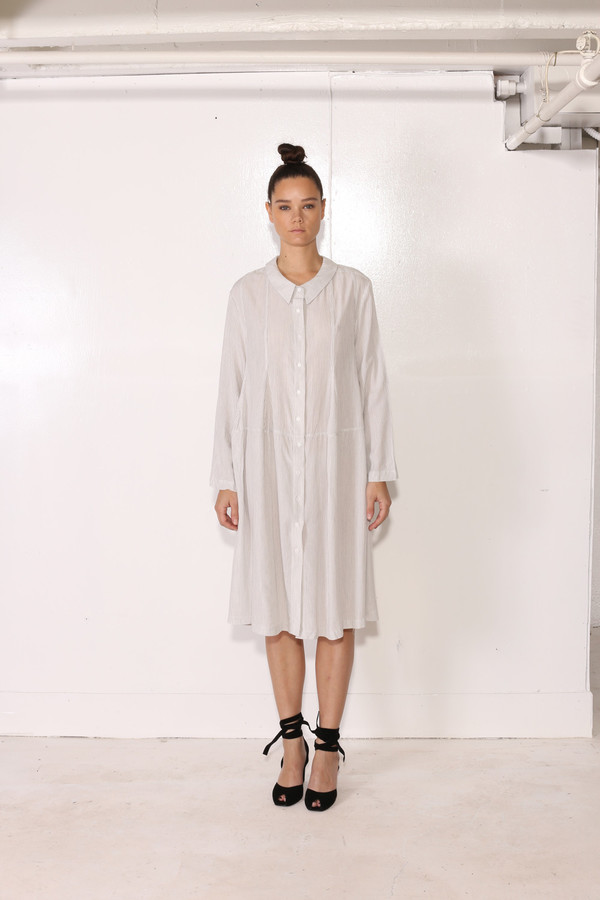 Intentionally Blank FESCUE DRESS Grey Stripe Intentionally Blank FESCUE DRESS Grey Stripe