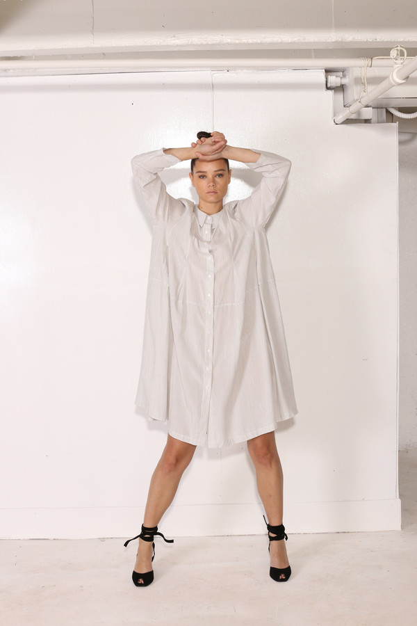 Intentionally Blank FESCUE DRESS Grey Stripe Intentionally Blank FESCUE DRESS Grey Stripe