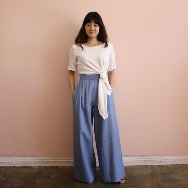 Sechung tie tee - white crepe Sechung tie tee - white crepe