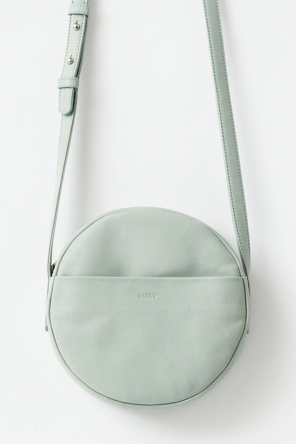 BAGGU Milled Leather Circle Purse in Seaglass BAGGU Milled Leather Circle Purse in Seaglass