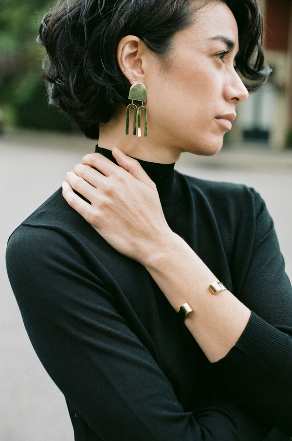 Quarry Lautner Earrings - brass Quarry Lautner Earrings - brass