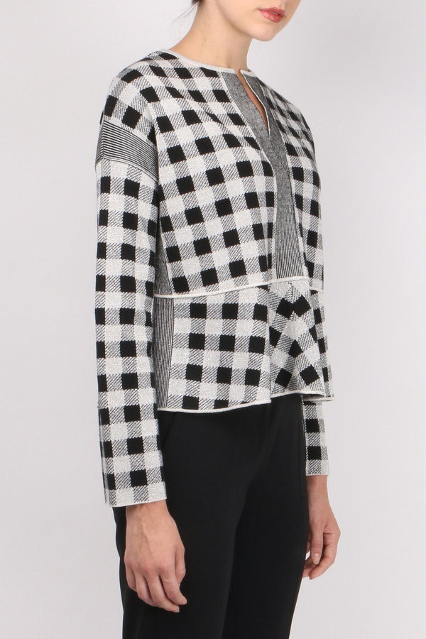 (nude) Jacquard Check Sweater (nude) Jacquard Check Sweater