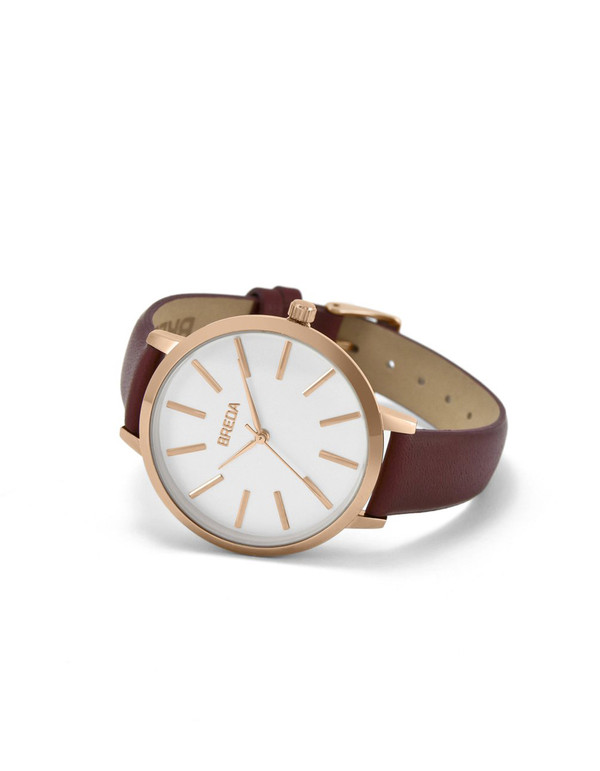 Breda Joule Watch Rose Gold Maroon Breda Joule Watch Rose Gold Maroon