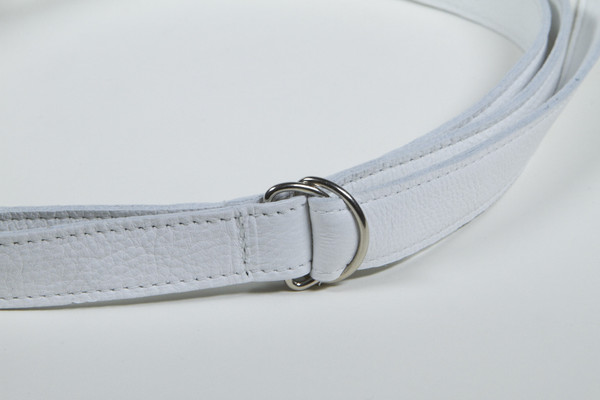 Clyde Copy of Copy of Double D Ring Belt in White Calf Leather Clyde Copy of Copy of Double D Ring Belt in White Calf Leather