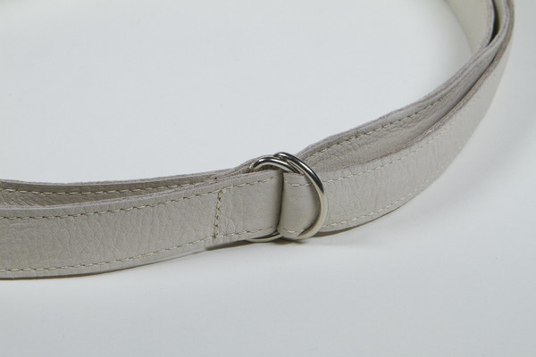 Clyde Double D Ring Belt in Stone Calf Leather Clyde Double D Ring Belt in Stone Calf Leather