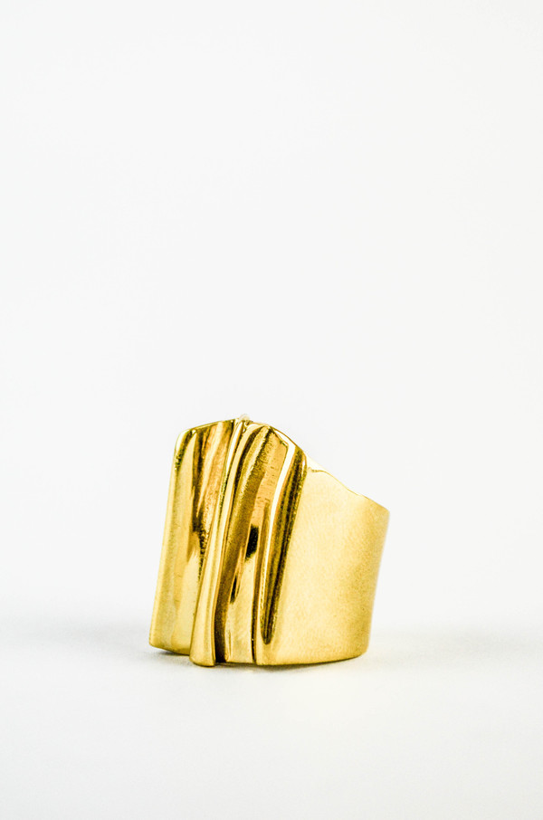 K/ller Pleat Brass Ring K/ller Pleat Brass Ring