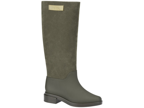 Melissa Long Boot Flocked Green Melissa Long Boot Flocked Green