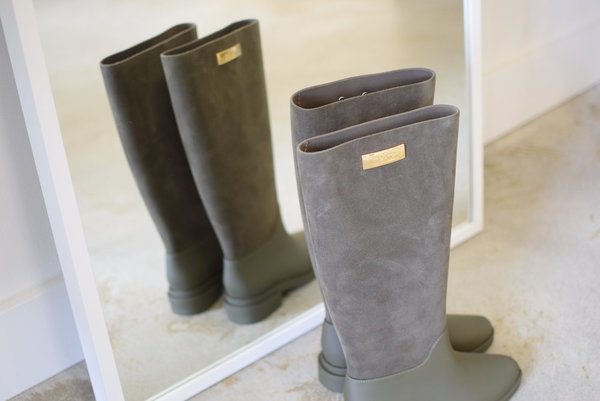 Melissa Long Boot Flocked Green Melissa Long Boot Flocked Green