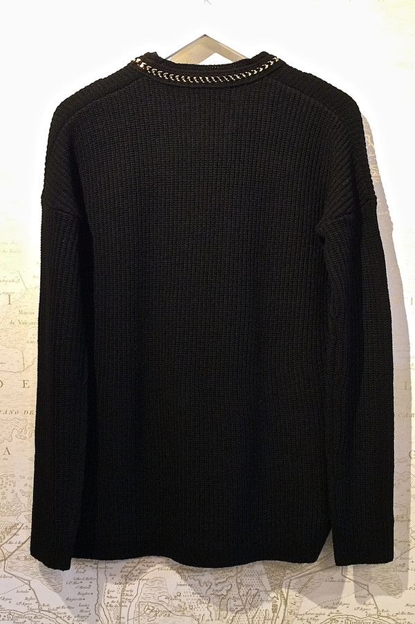 Derek Lam 10 Crosby V-Neck Sweater with Chain Detail Derek Lam 10 Crosby V-Neck Sweater with Chain Detail
