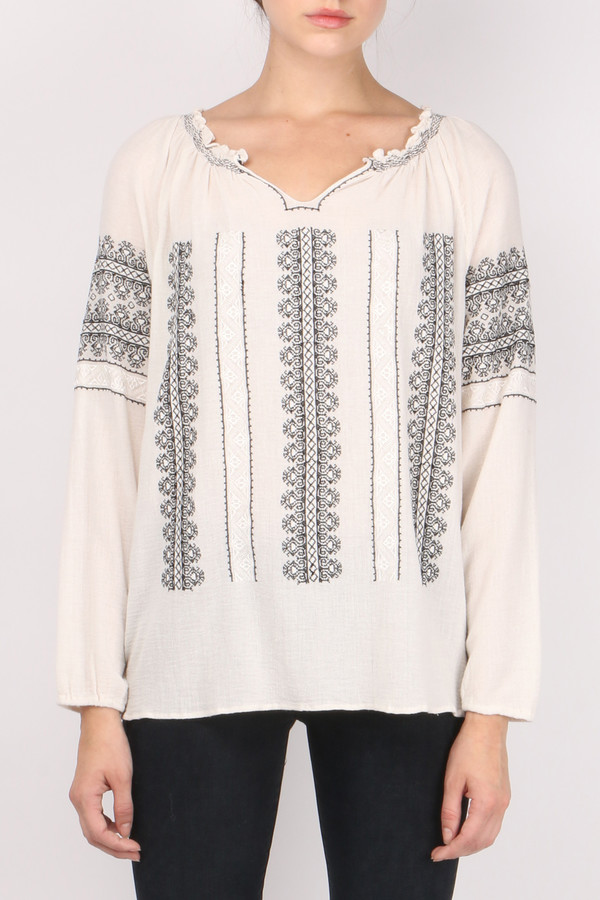Sita Murt Embroidered Peasant Top Sita Murt Embroidered Peasant Top