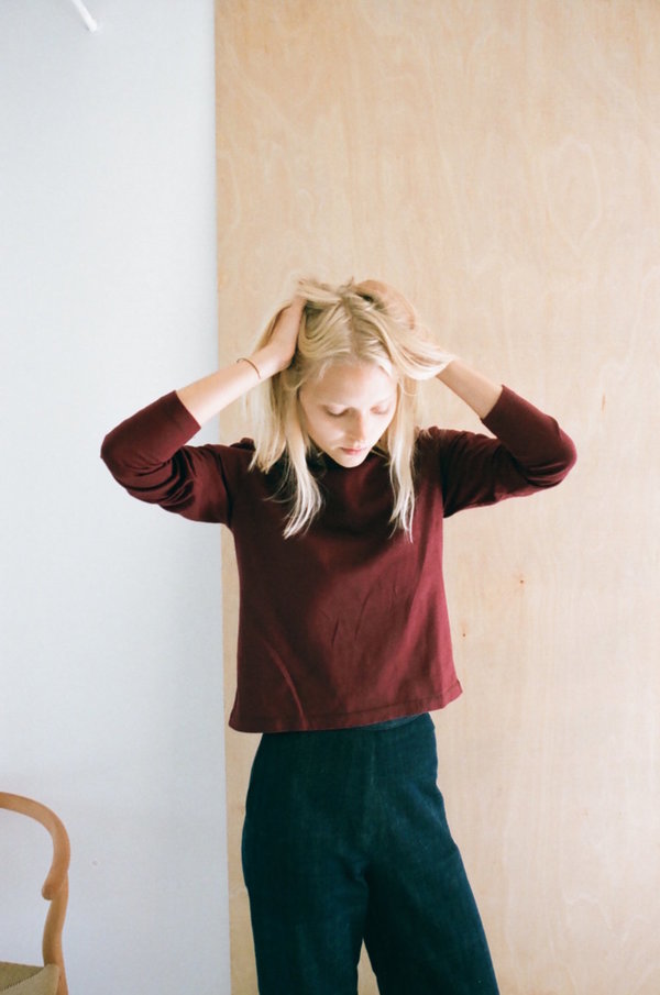 Han Starnes Long Sleeve Jersey Top - Burgundy Han Starnes Long Sleeve Jersey Top - Burgundy