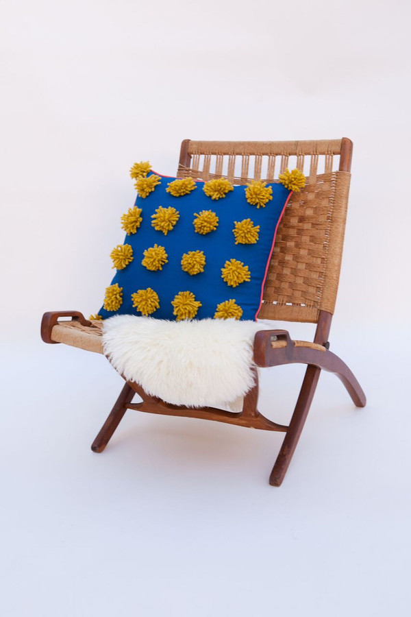 Lykke Wullf x Farron: Blue Pom Pom Pillow Lykke Wullf x Farron: Blue Pom Pom Pillow
