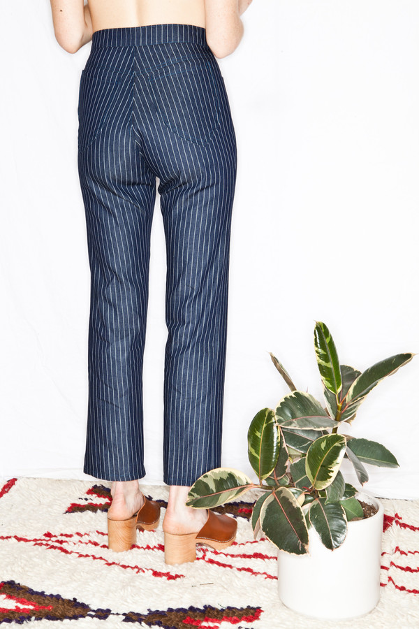 Lykke Wullf Ranch Pant Pinstripe Denim Lykke Wullf Ranch Pant Pinstripe Denim
