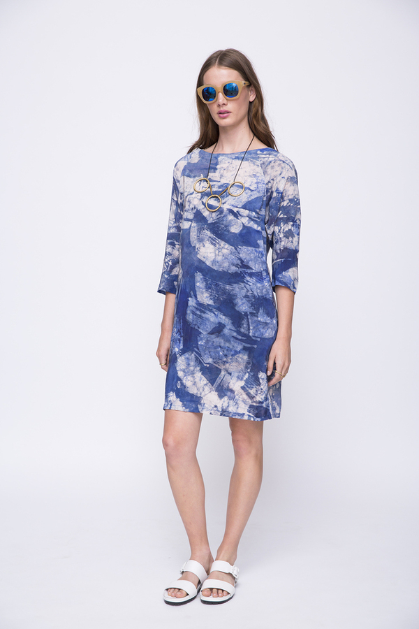 Osei-Duro Linter Dress in Blue Abstract Osei-Duro Linter Dress in Blue Abstract